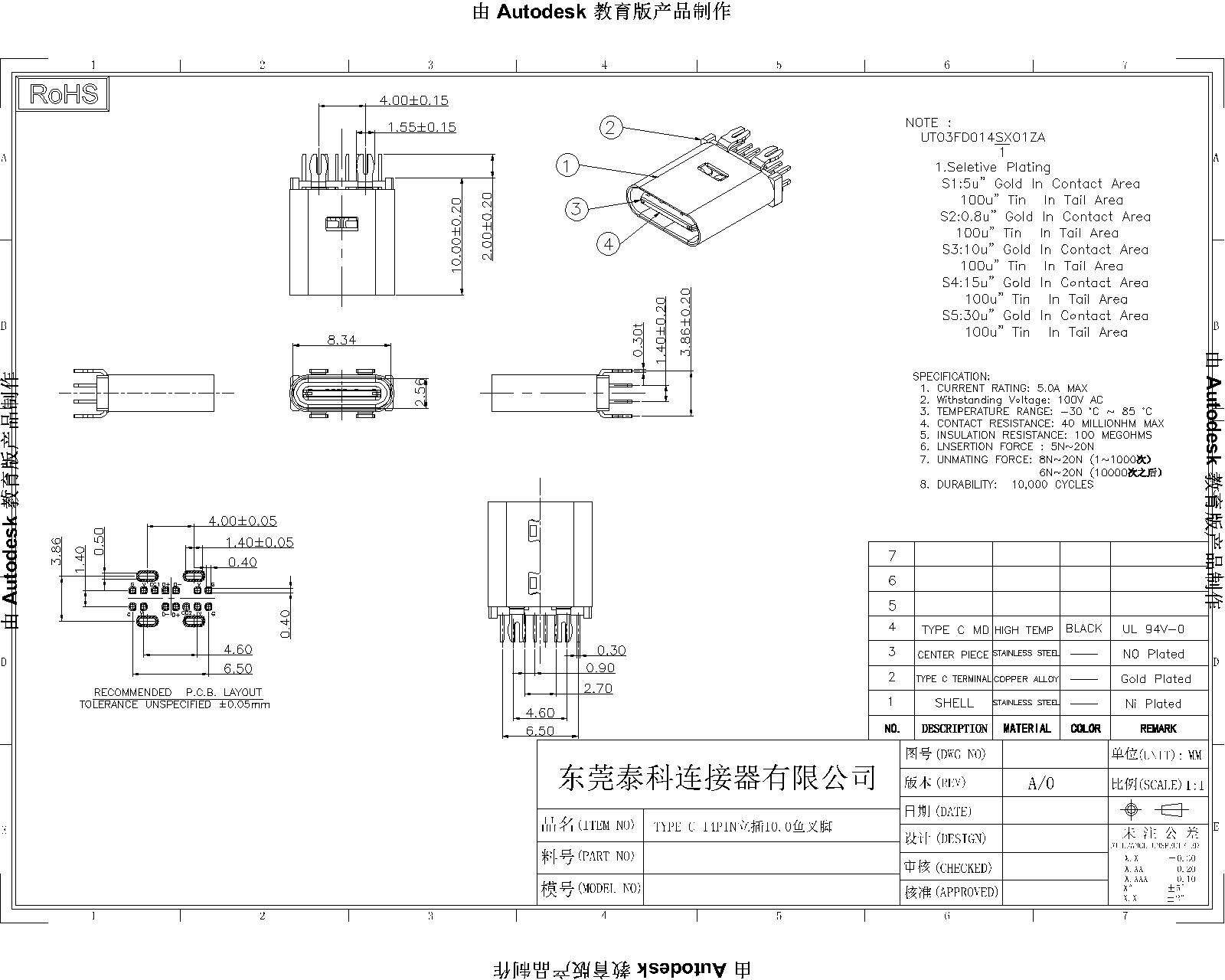 TYPE-C 14P母座 180度插板式L=10.0-Model-Model.jpg